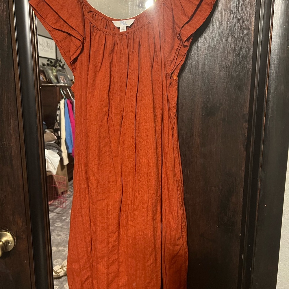 Time and Tru Women's Rust and green (2 Dresses) Midi Dress